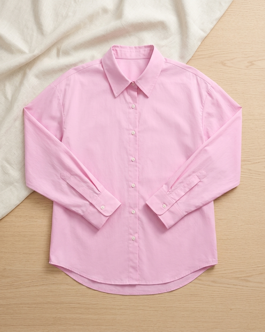 Blush Pink Essential Long Sleeve Oversized Shirt