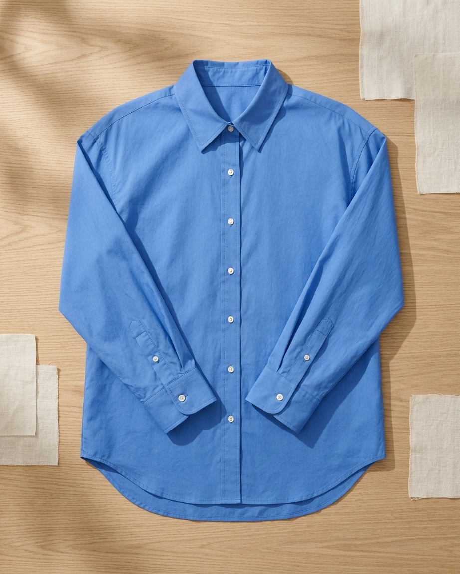 Royal Blue Essential Long Sleeve Oversized Shirt